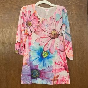 Justice Sparkle Floral Top size 14